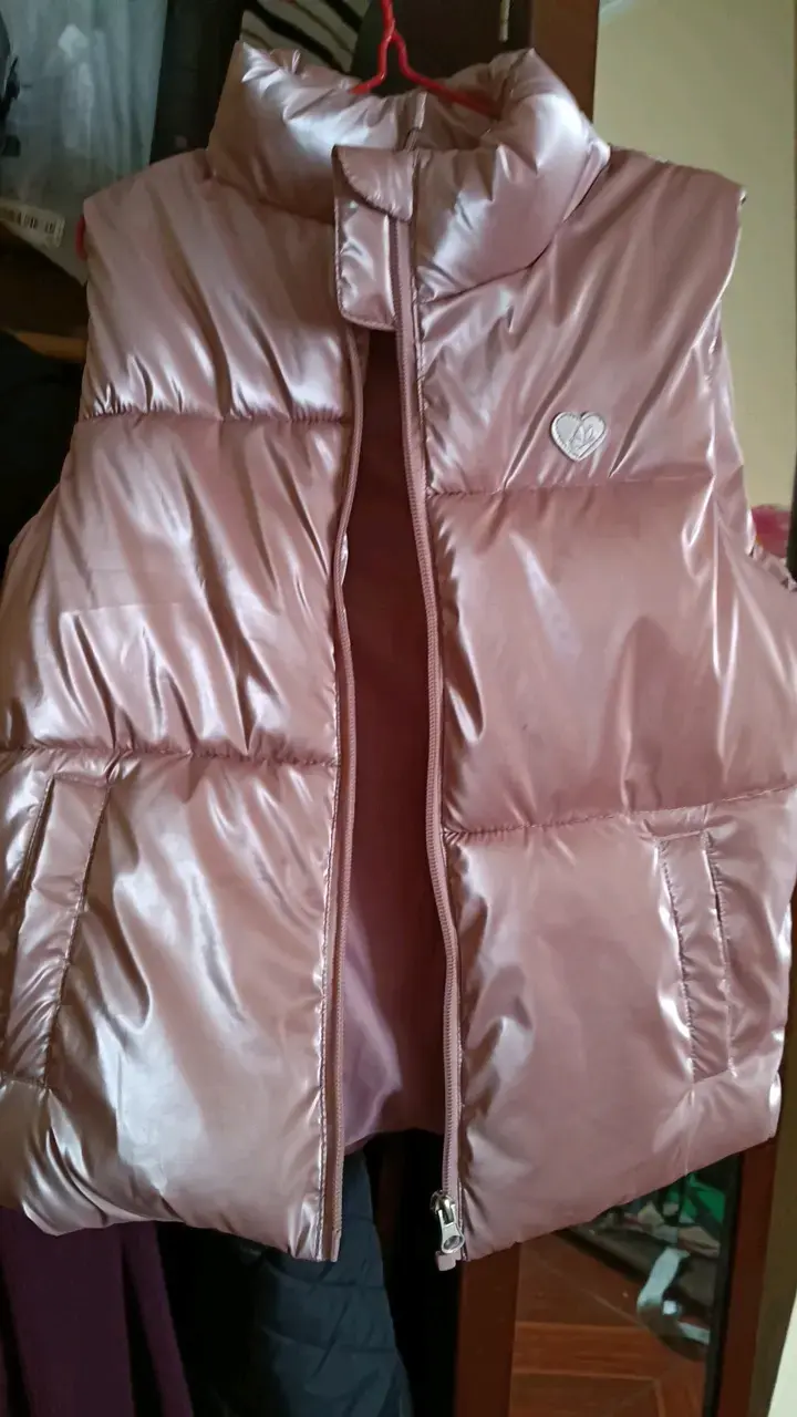 Chaleco acolchado rosado para niña Clustergirl - 1