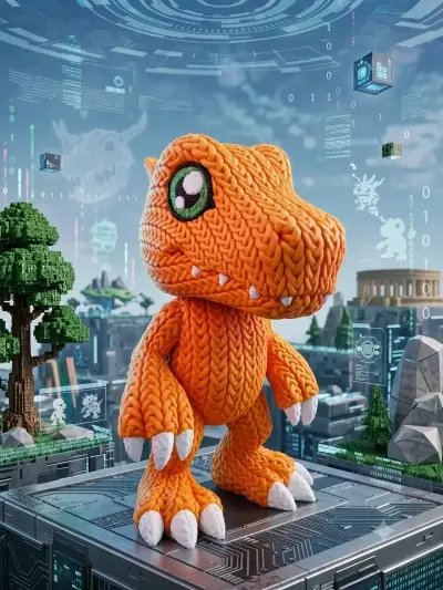 Figura Digimon Agumon Crochet Impreso en 3D - miniatura 1