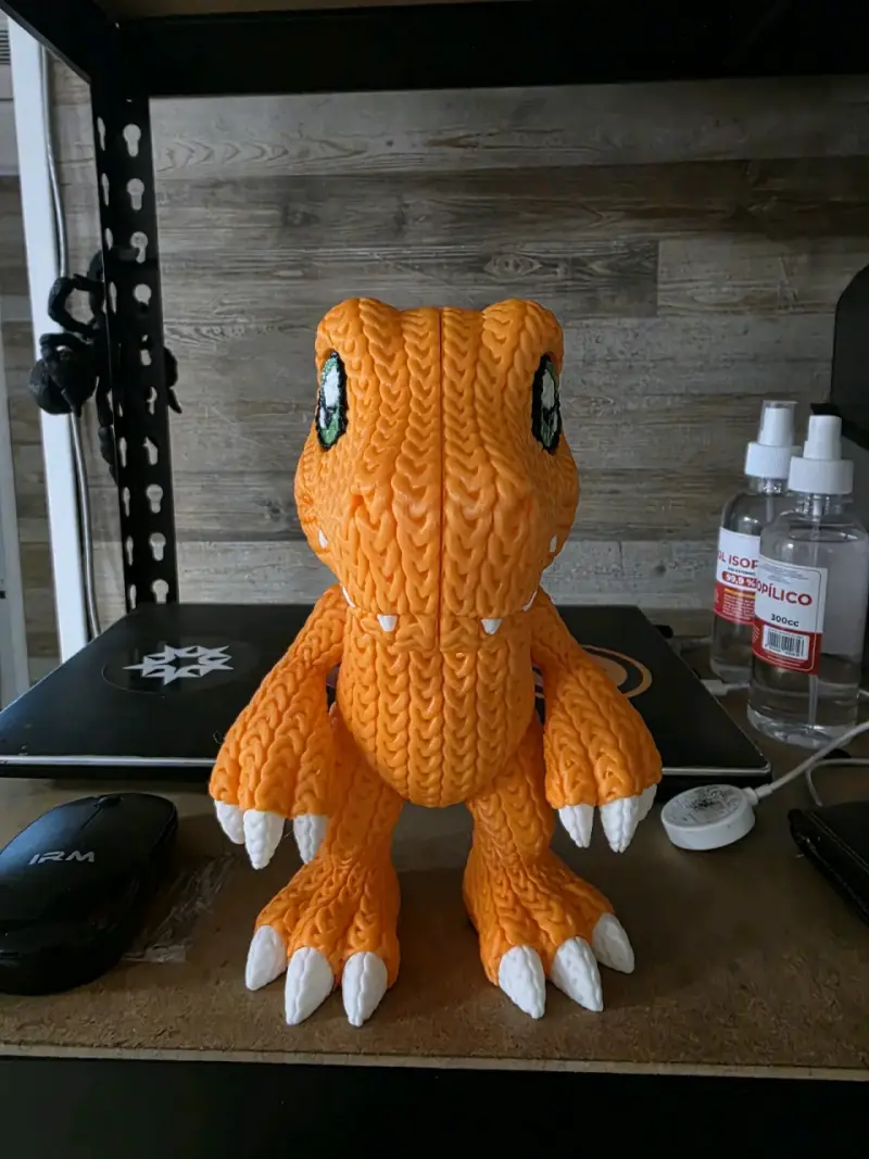 Figura Digimon Agumon Crochet Impreso en 3D - 3