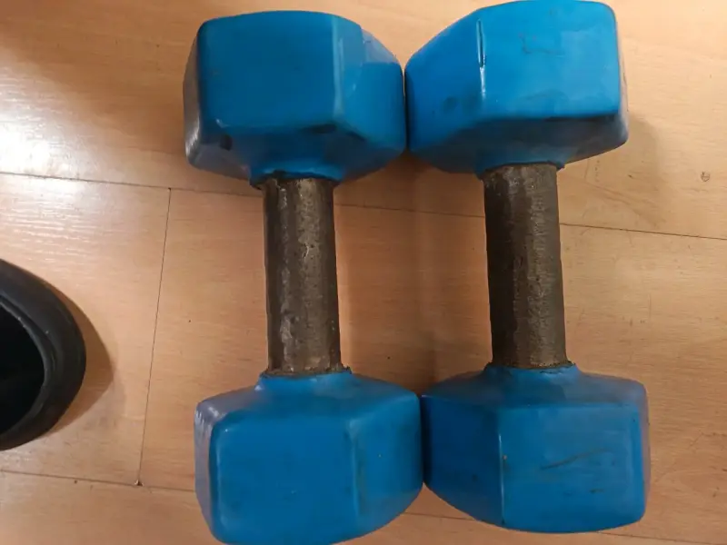 Mancuernas de 10 kg azul para entrenamiento - 2