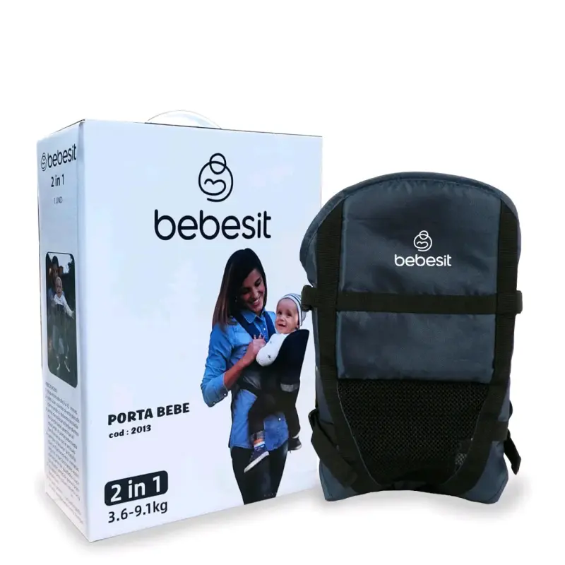 Porta bebé Bebesit 2 en 1 gris