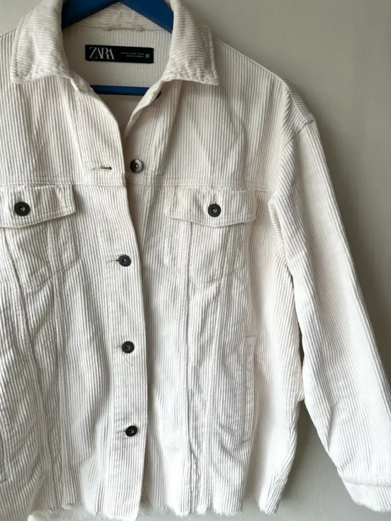 Chaqueta de pana beige Zara para mujer - 4