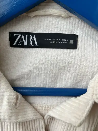Chaqueta de pana beige Zara para mujer - miniatura 6