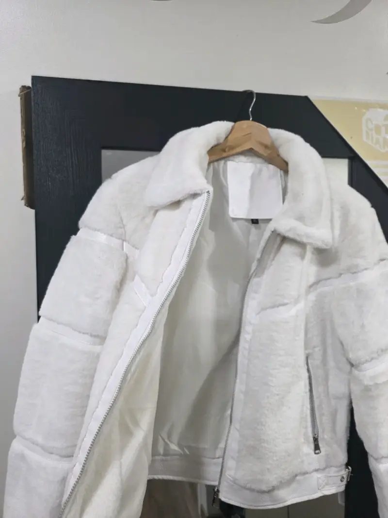 Chaqueta de invierno blanca con cierre - 4