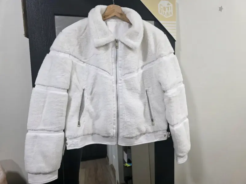 Chaqueta de invierno blanca con cierre - 5