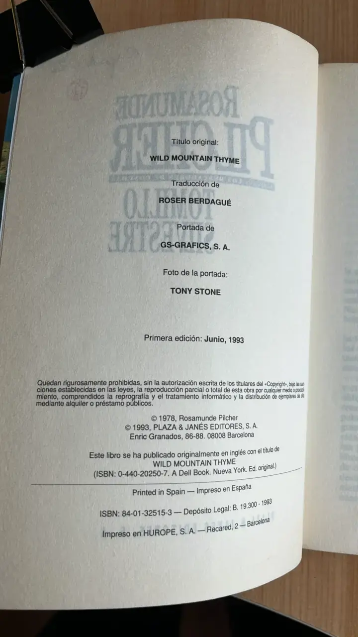 Libro 'Tomillo Silvestre' de Rosamunde Pilcher - 3