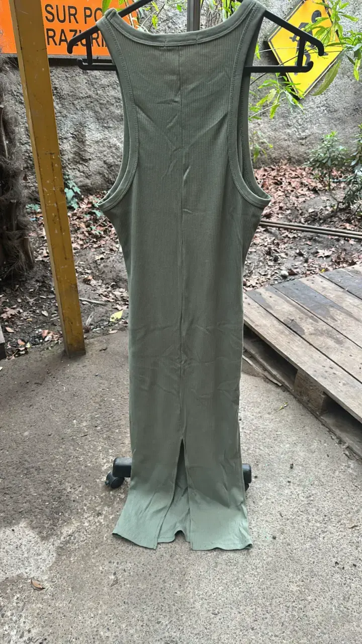 Vestido largo verde sin mangas ClusterTrendy - 2