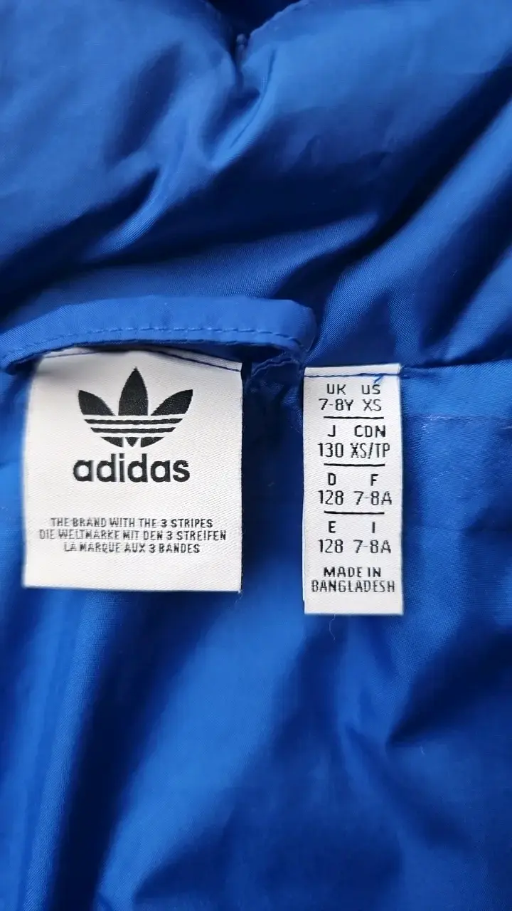 Chaqueta azul para niños Adidas con capucha - 1