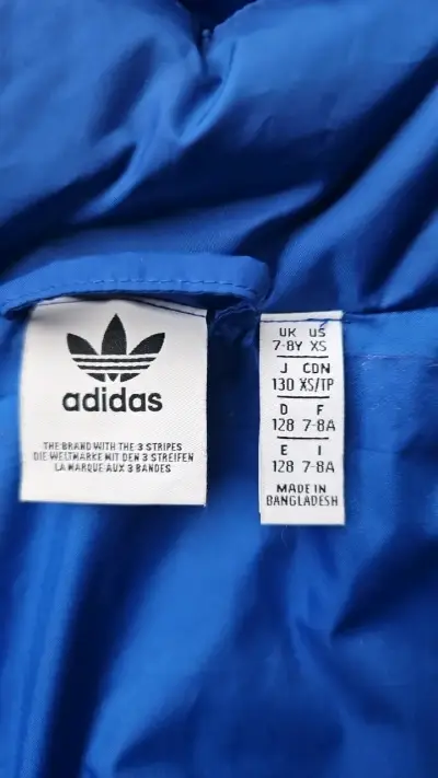 Chaqueta azul para niños Adidas con capucha - miniatura 1