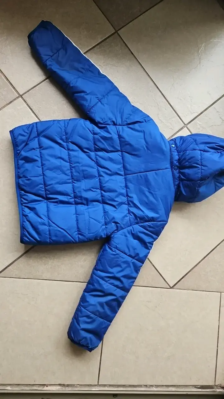 Chaqueta azul para niños Adidas con capucha - 3