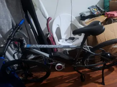 Bicicleta eléctrica Neway gris con suspensión - miniatura 1