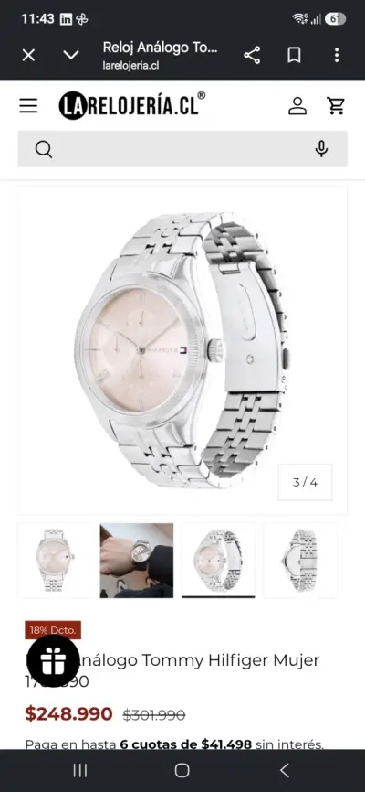 Reloj Análogo Tommy Hilfiger Mujer Plateado - miniatura 2