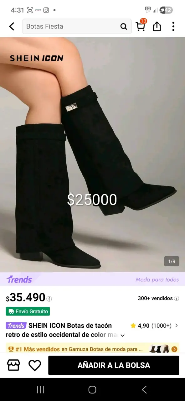 Botas de tacón negras Shein Icon