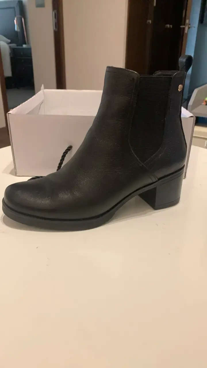 Botines de cuero negro para mujer - 3