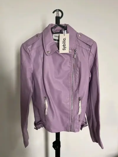 Chaqueta biker lila Sybilla para mujer - miniatura 1