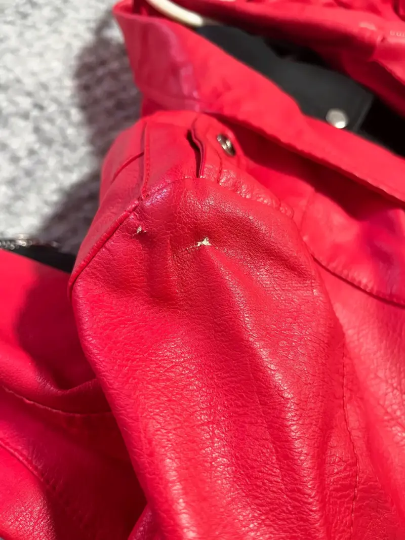 Chaqueta de cuero sintético roja mujer Sybilla - 2