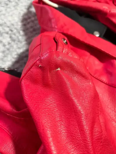 Chaqueta de cuero sintético roja mujer Sybilla - miniatura 2