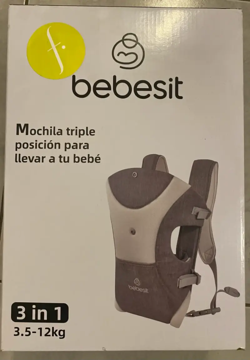 Mochila portabebé Bebesit 3 en 1 gris - 2