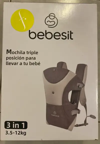 Mochila portabebé Bebesit 3 en 1 gris - miniatura 2