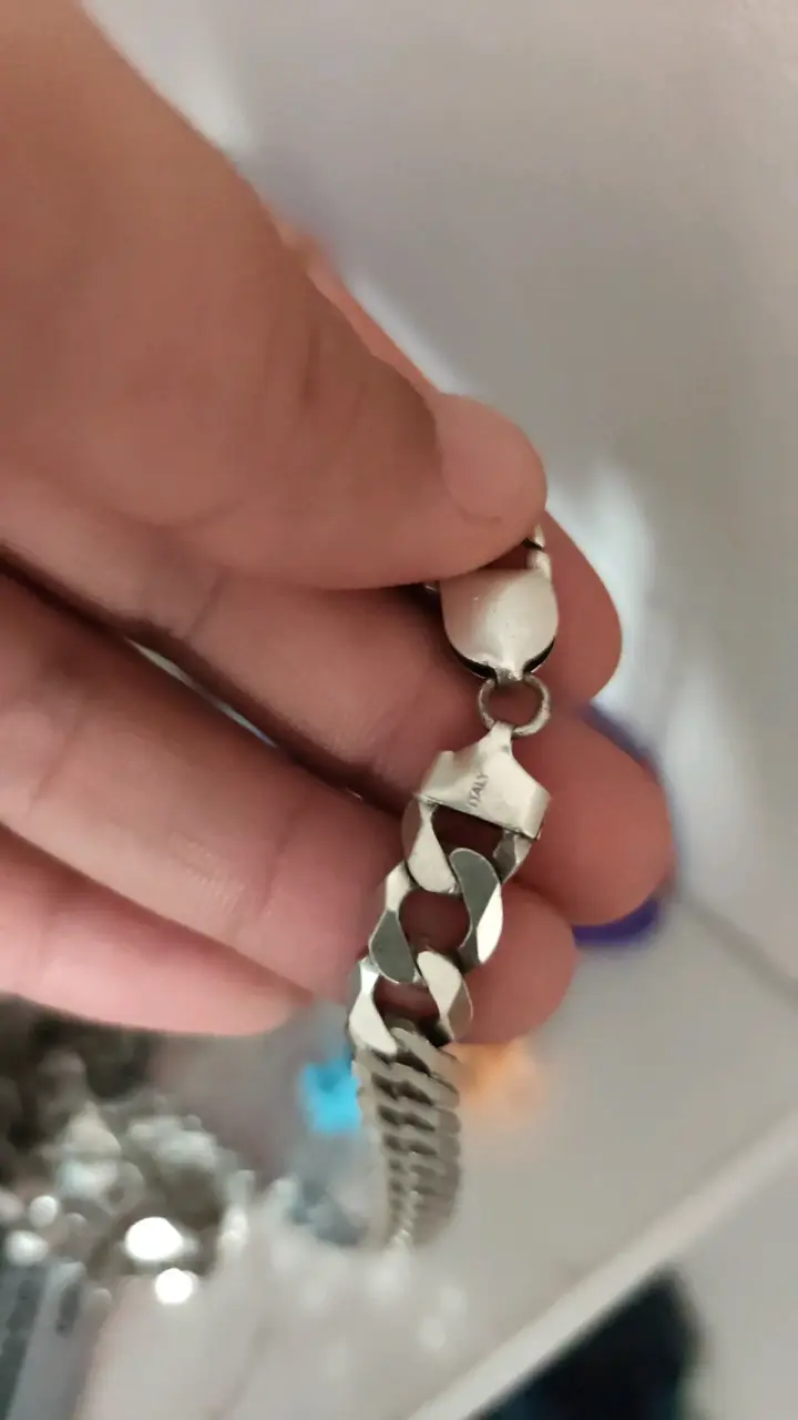 Cadena de plata 70 de largo por 1cm ancho en 100 - 1