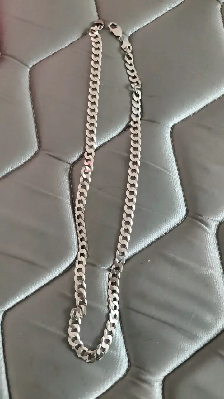 Cadena de plata 70 de largo por 1cm ancho en 100 - 2