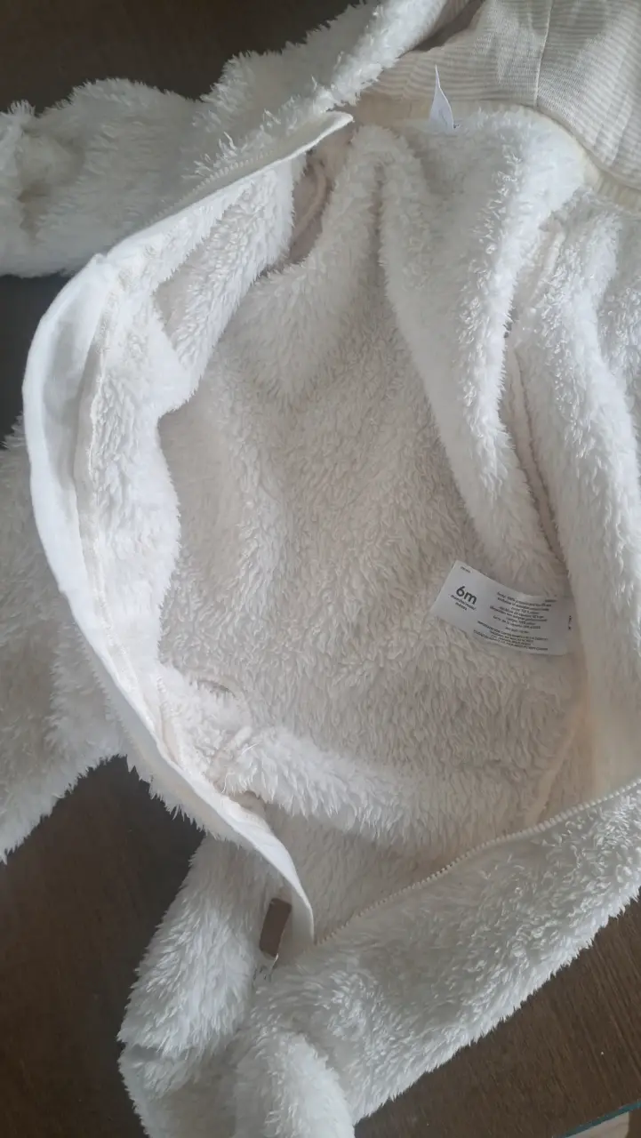 Enterito de bebé polar blanco con capucha - 4