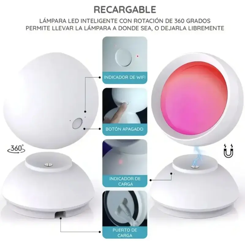 Lámpara LED Inteligente Recargable AK-DECO011 - 6