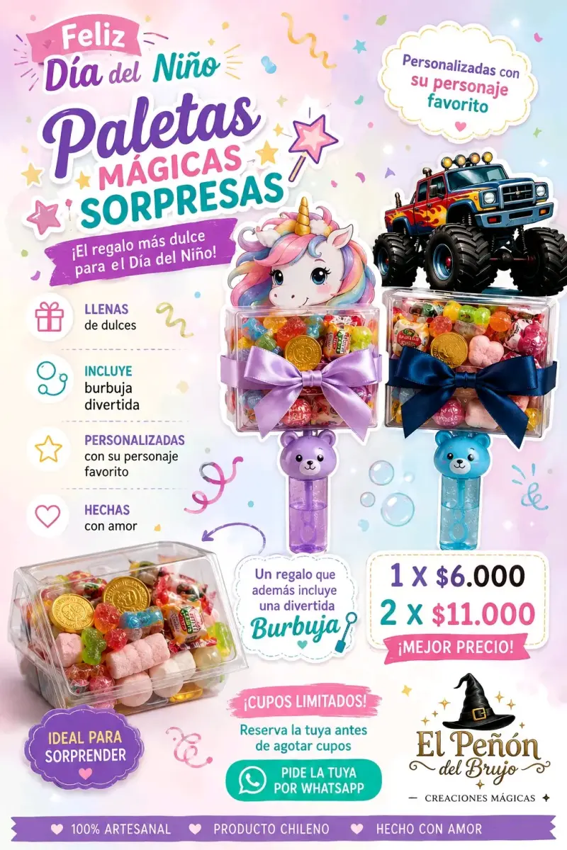 Paletas Mágicas Sorpresas Día del Niño
