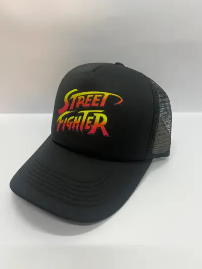 Gorra negra Street Fighter estilo retro - miniatura 1