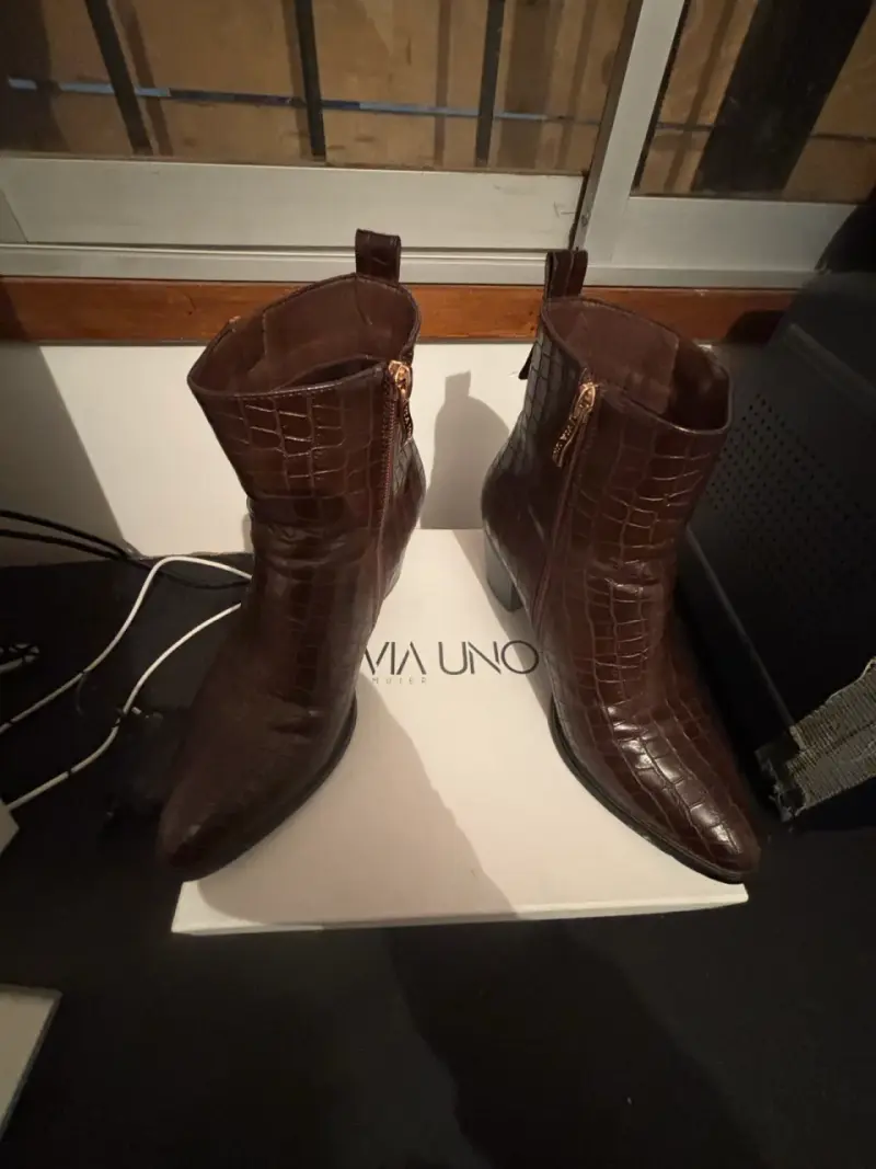 Botines de cuero marrón con plataforma Roteli - 5