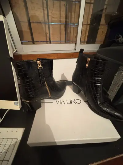 Botines de cuero marrón con plataforma Roteli - miniatura 6