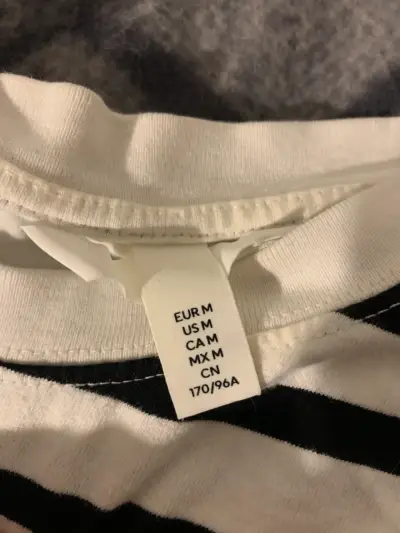 Camisa H&M de rayas blanco y negro talla M - miniatura 2