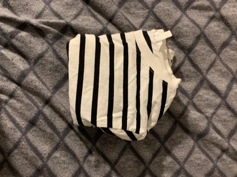 Camisa H&M de rayas blanco y negro talla M - 6