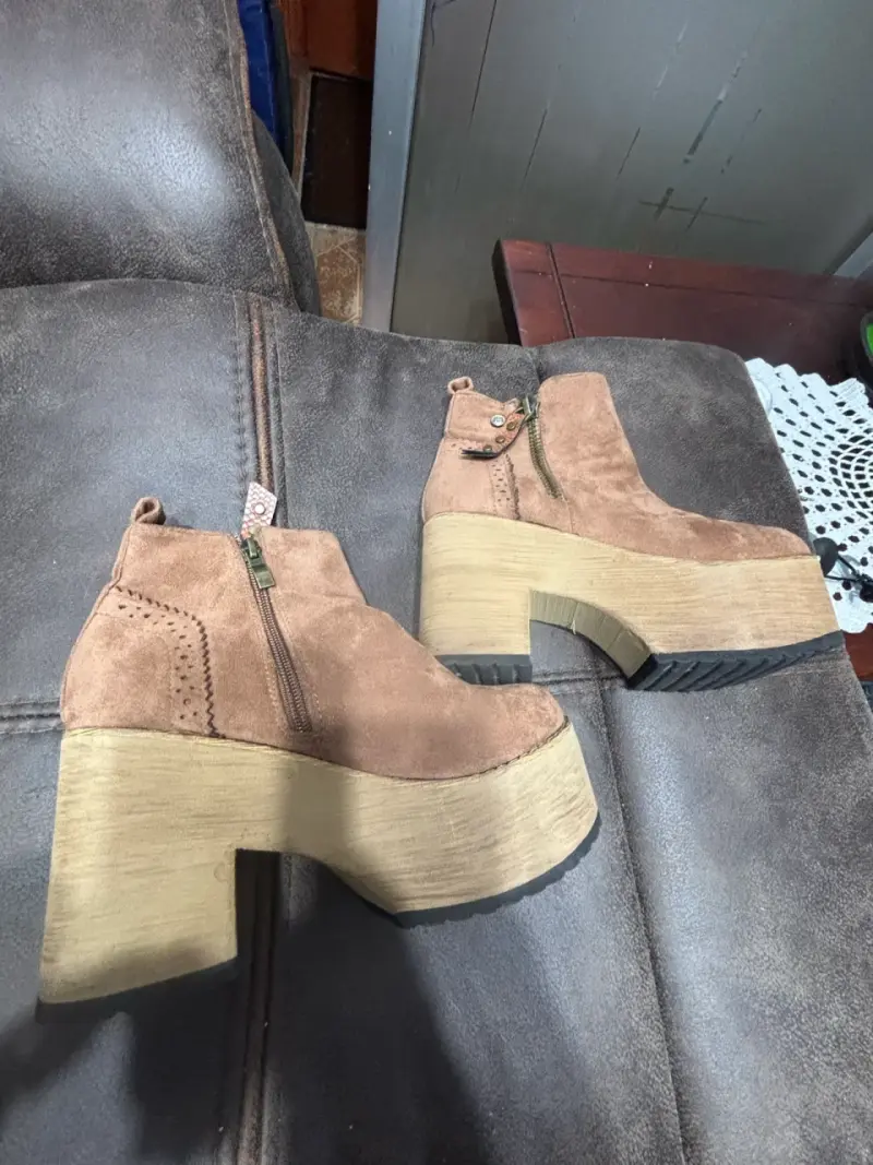 Botines de tacón alto Gotta en negro y beige - 4