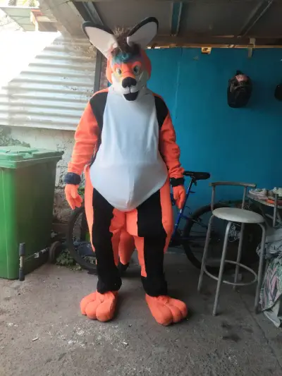 Disfraz de zorro naranja y negro para adultos - miniatura 1