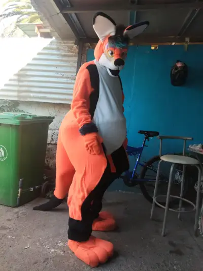 Disfraz de zorro naranja y negro para adultos - miniatura 2