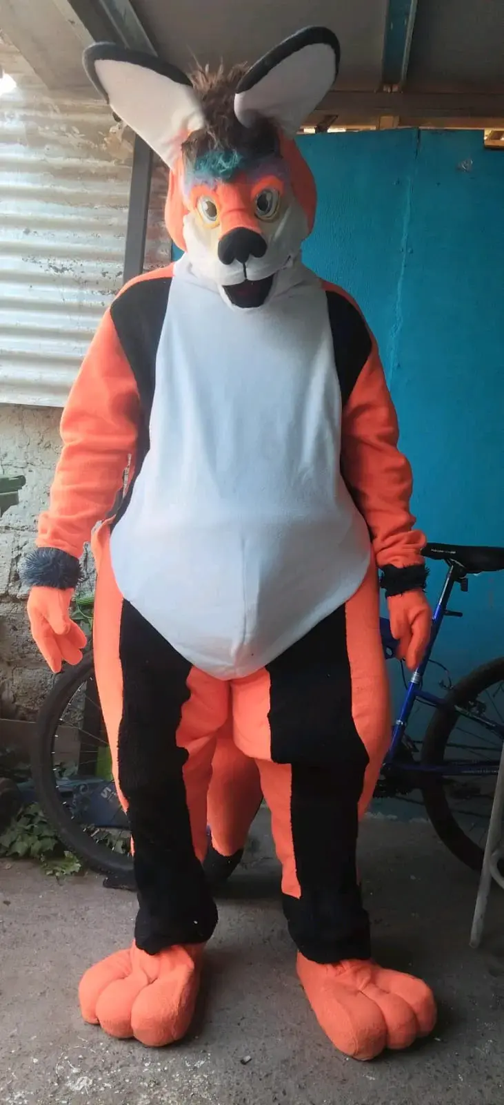 Disfraz de zorro naranja y negro para adultos - 3