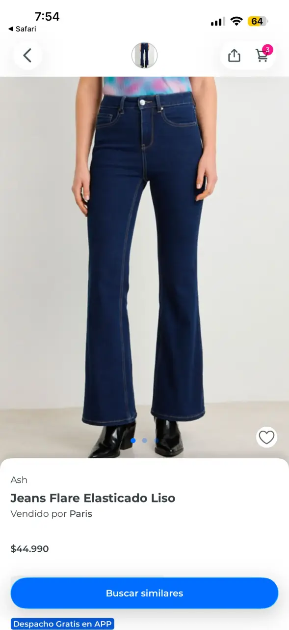 Jeans Flare Azul Oscuro Ash - 3