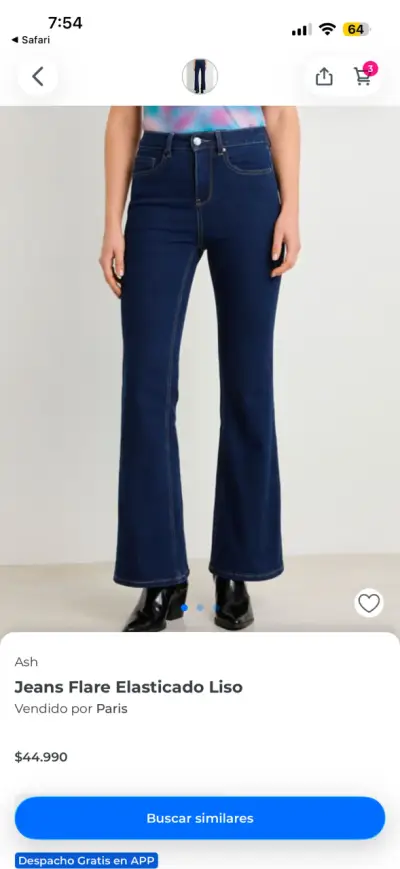 Jeans Flare Azul Oscuro Ash - miniatura 3