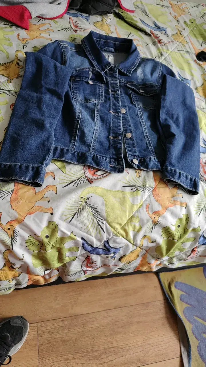 Chaqueta de mezclilla azul para mujer