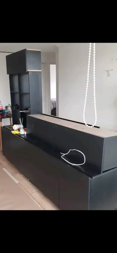 Mueble de Entretenimiento Modular Negro - miniatura 3