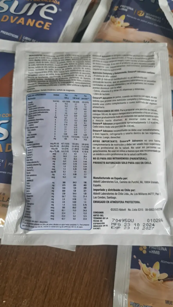 Ensure Advance Vainilla 53.5g Nutrición Completa - 2