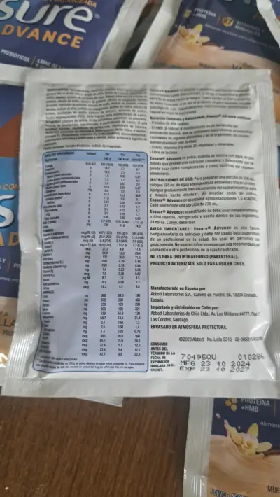 Ensure Advance Vainilla 53.5g Nutrición Completa - miniatura 2