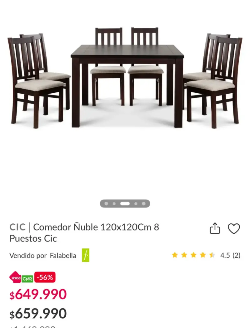 Juego de Comedor CIC Ñuble 8 Sillas Madera - 4