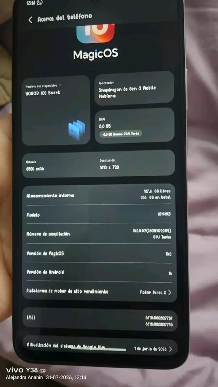 Smartphone Honor 400 Smart con MagicOS - 1