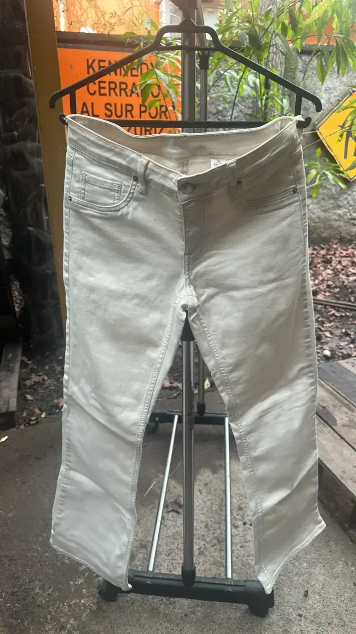 Jeans blancos rectos para mujer - 1