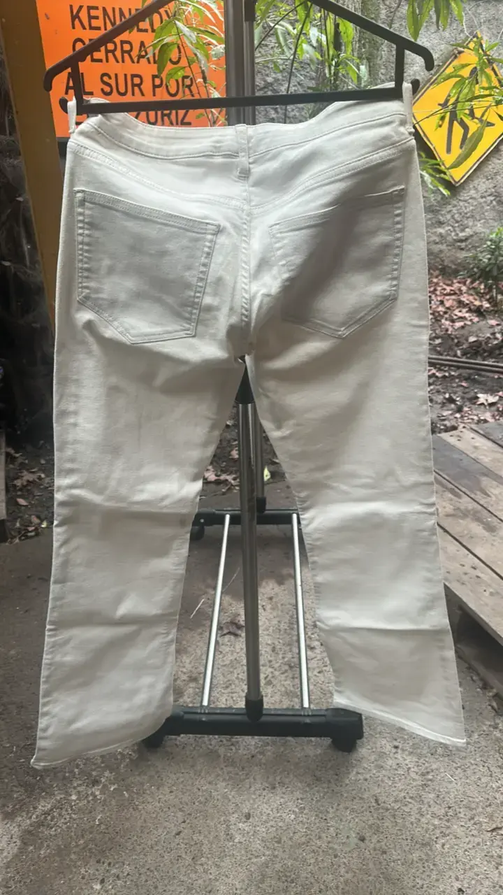 Jeans blancos rectos para mujer - 2