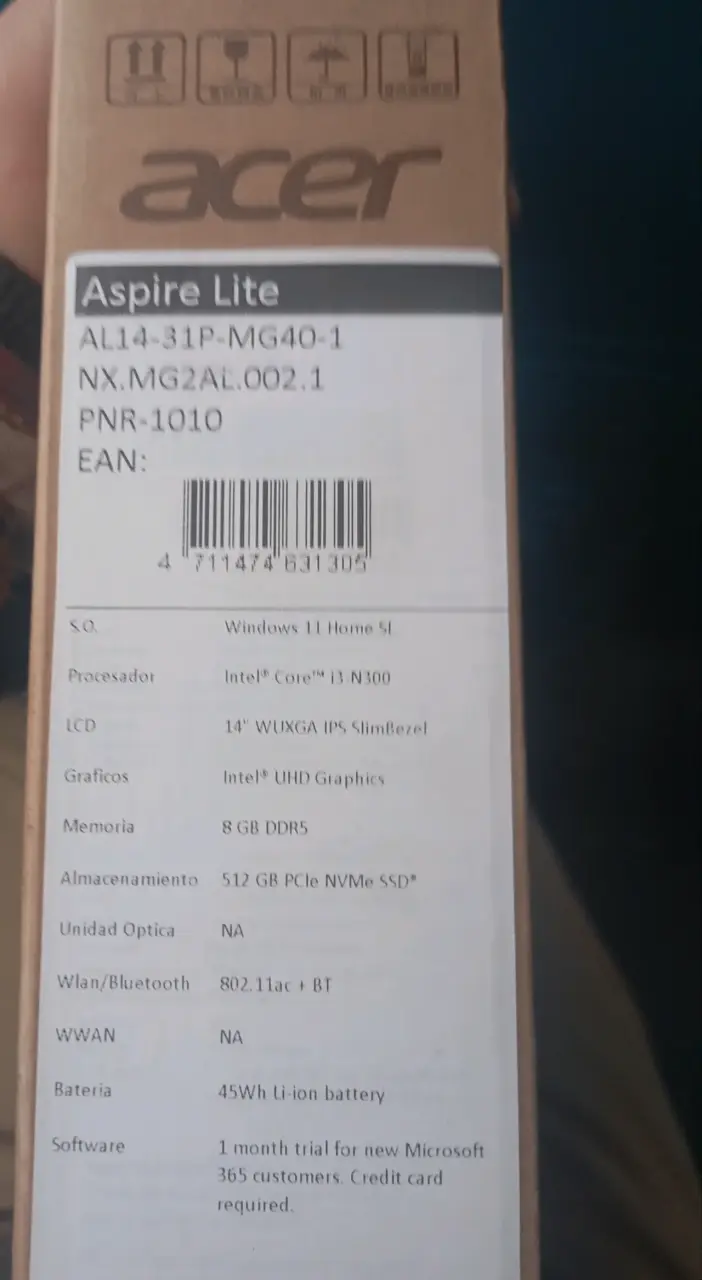Notebook Acer Aspire Lite 14 pulgadas Intel Core i3 - 1