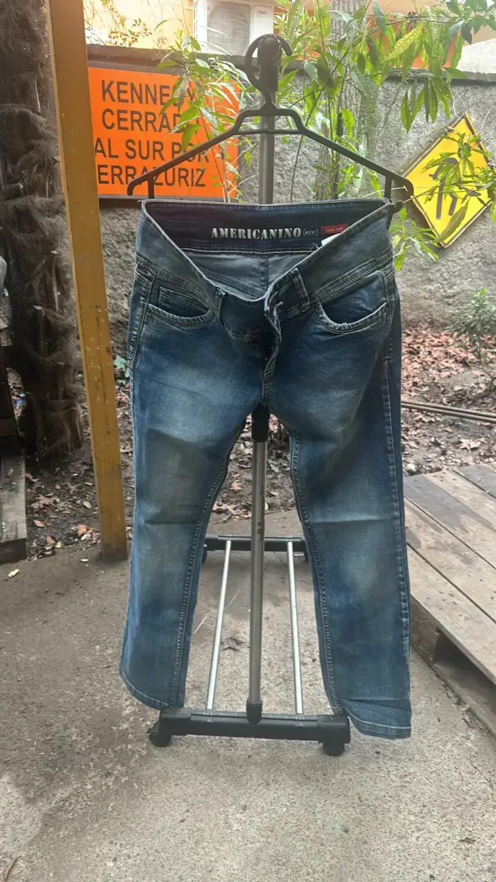 Jeans Americano azul desgastado para hombre - 1