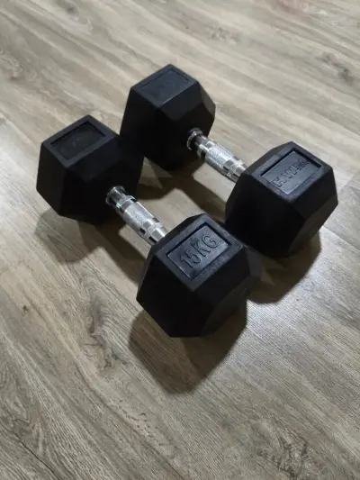 Mancuernas pesas de goma 15 kg HWM - miniatura 1